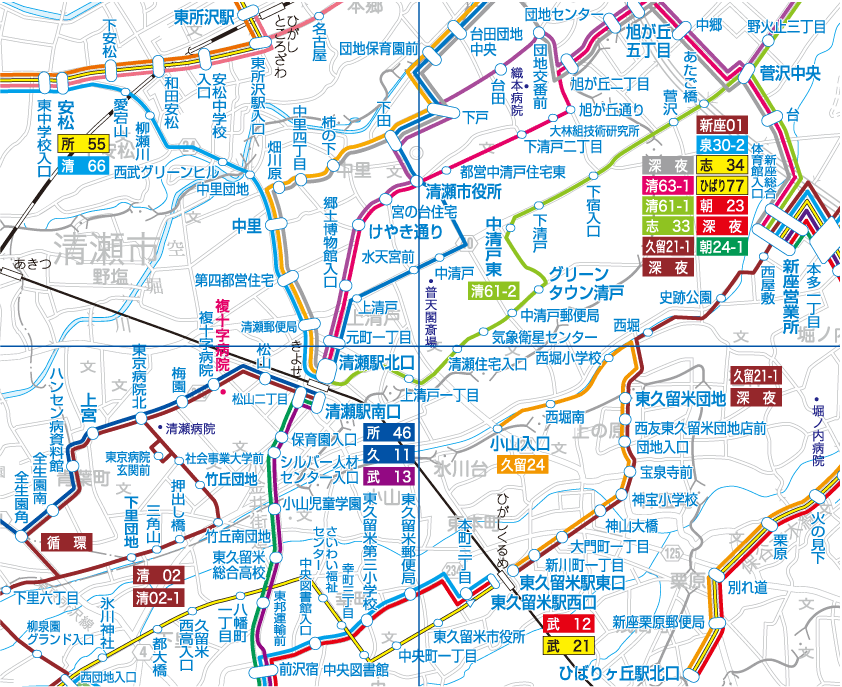 バス Bus 大泉学園駅 中心に半径 約数ｋｍの情報サイト